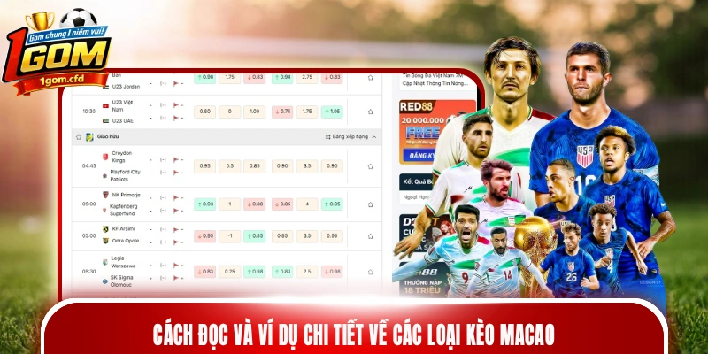 Cách đọc và ví dụ chi tiết về các loại kèo Macao